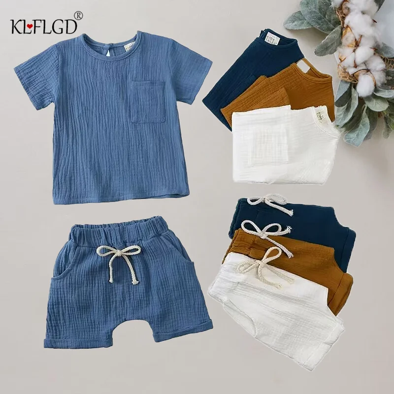 0-3-year-old baby organic cotton baby clothing set, summer casual and comfortable 2-piece baby clothing set for toddlers