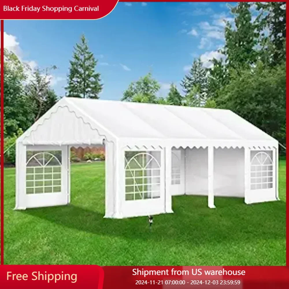 

Party Tent Heavy Duty, 13x26FT Large Wedding Event Shelters with 3 Carry Bags & Removable Sidewalls, Outdoor Canopy Gazebo