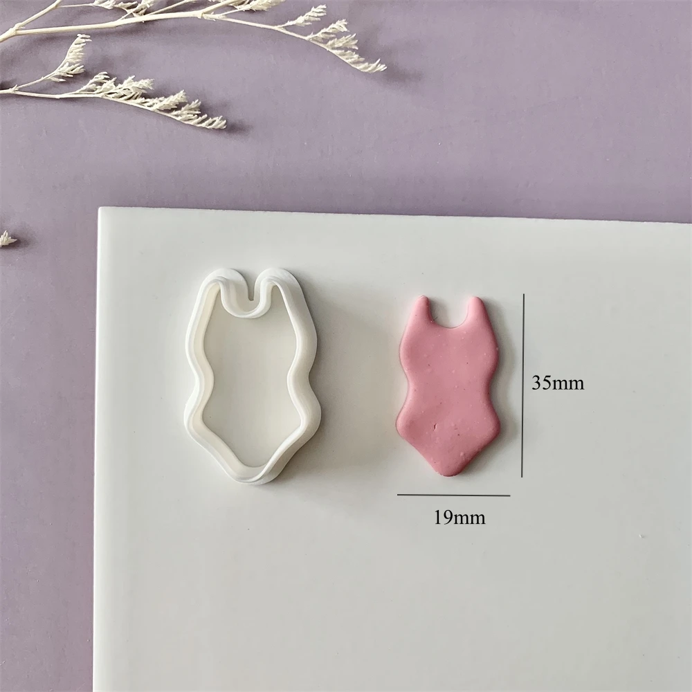 Bikini-förmiger Polymer-Ton-Ohrring-Schneider, Sommerurlaub, Strand, baumelnde Tonformen für Anhänger, Schmuck, handgefertigte Schneidwerkzeuge – Detail 7