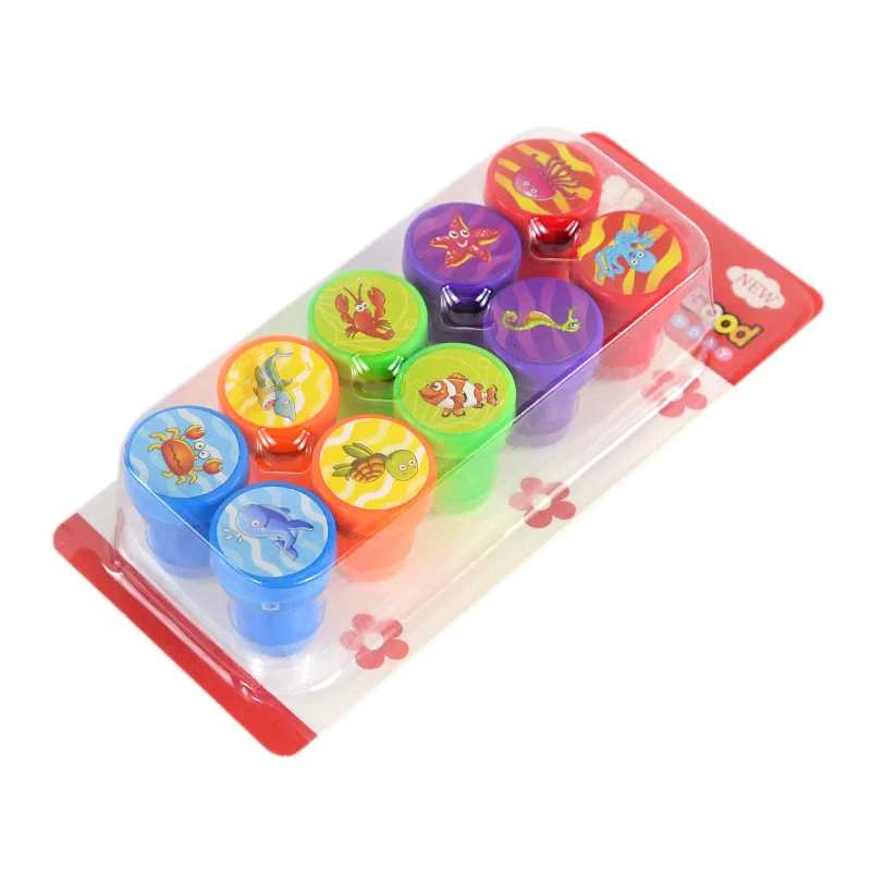Lot 60 Tampons Encreurs Colorés pour Enfants | 15 Motifs Ludiques