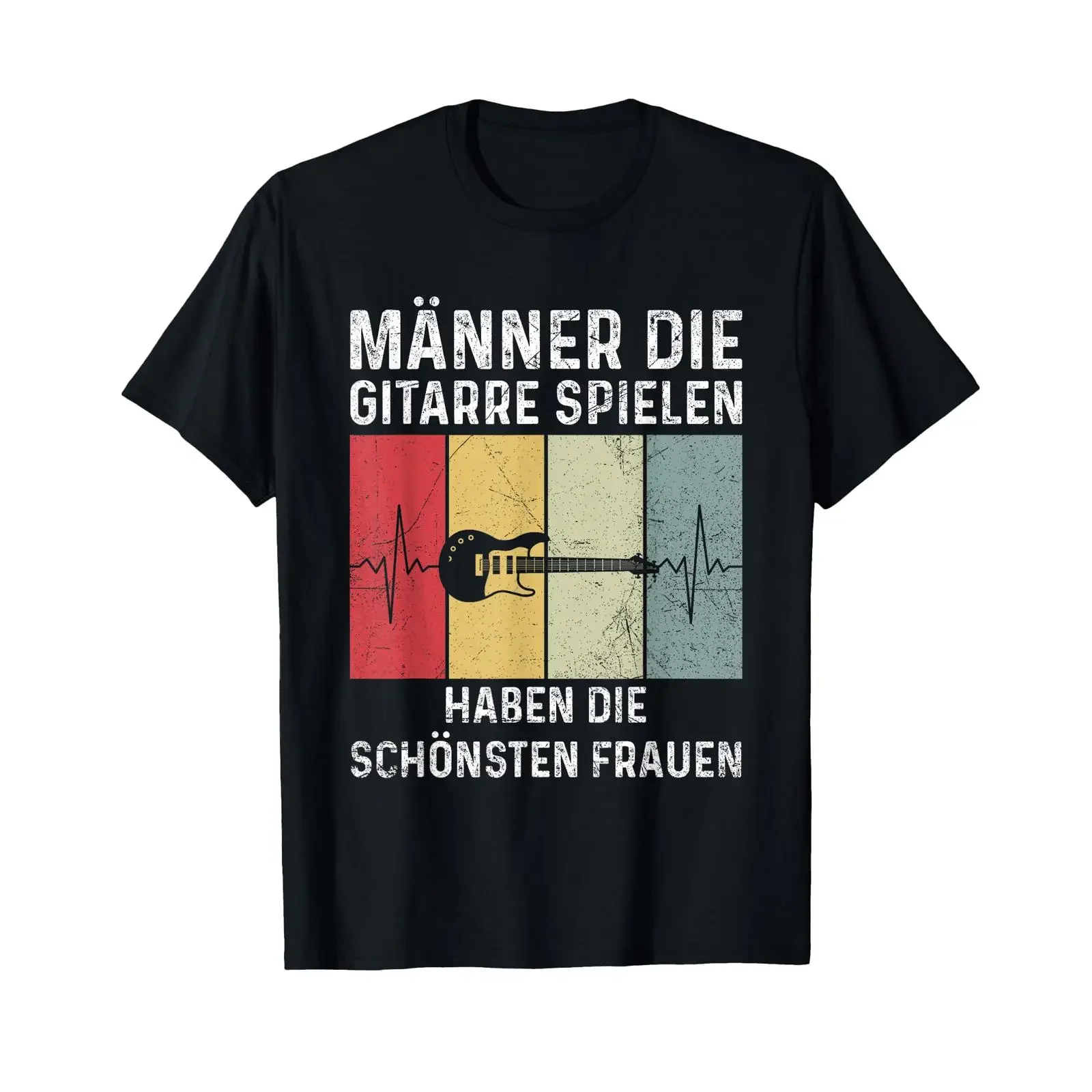 Men's T Shirt with quot Die Gitarre Spielsten Women German Language vintage Washed homme graphic Breathable Versatile Slightly