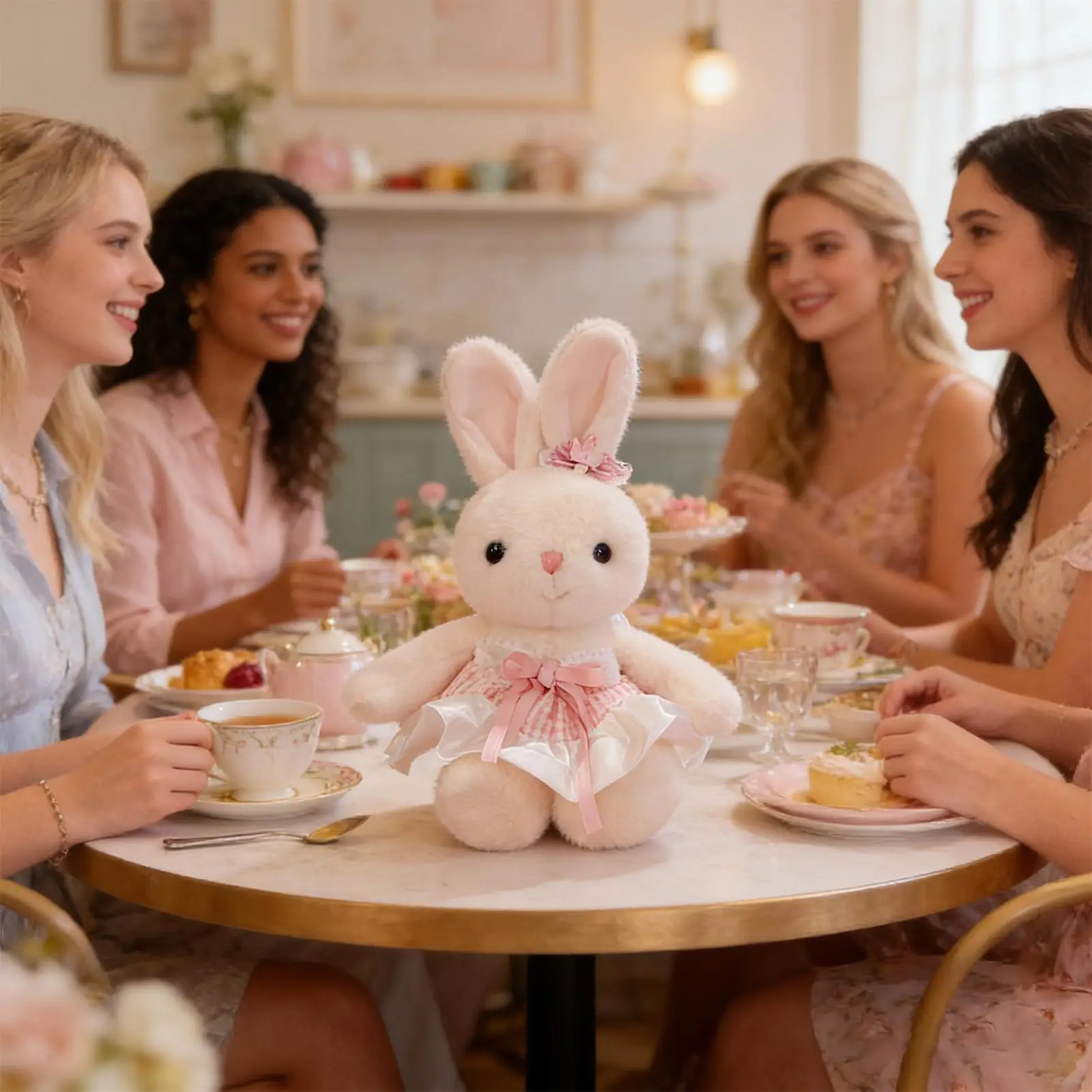 دمية أرنب كرتونية لوليتا 30 سم، لعبة أرنب وردية محشوة، ديكور لغرفة الأطفال، هدية عيد ميلاد للفتيات