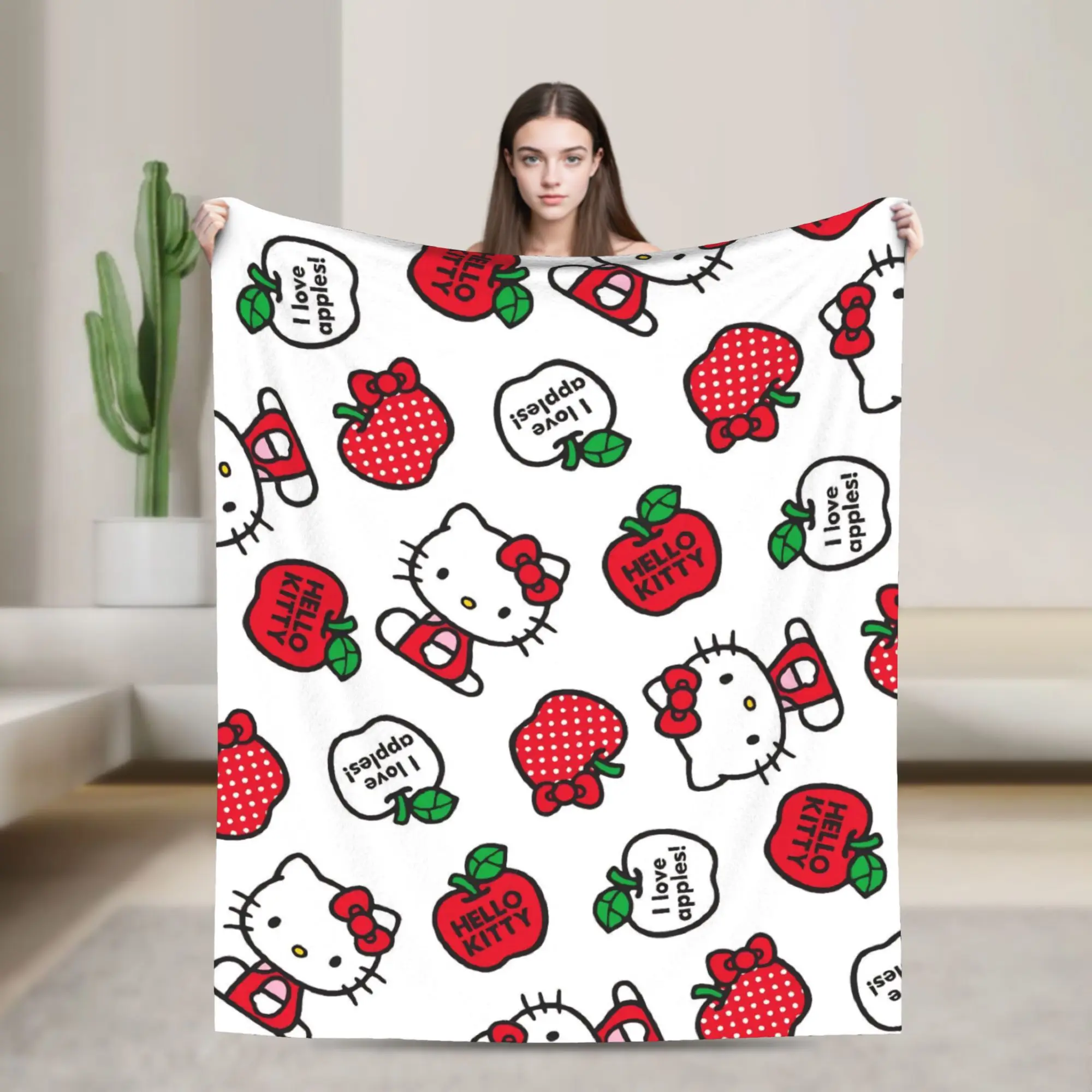 

Одеяла Kawaii Hello Kitty, качественное теплое мягкое одеяло, зимнее покрывало для путешествий в самолете, спальни, уличного тренда