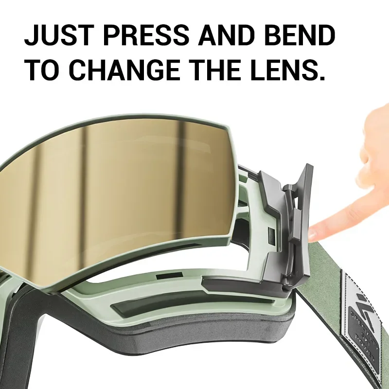 Kapvoe الرجال نظارات التزلج على الجليد التزلج على الجليد قناع للنساء مكافحة الضباب عدسة عدة UV400 حماية الثلج نظارات دراجة نارية #5