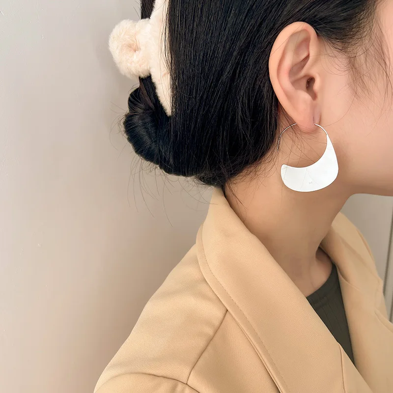 925 Sterling Silver Exaggerate Big Hoop Earrings For Woman Vintage Wedding Luxury Jewelry Wholesale Accessories Jewellery