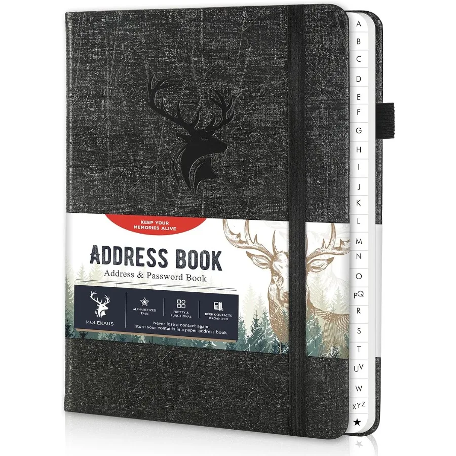 

Адресная книга с алфавитическими вкладками. Большой телефон с печатью в твердом переплете и адресная книга для хранения Conta Safe с пространством для Impo.