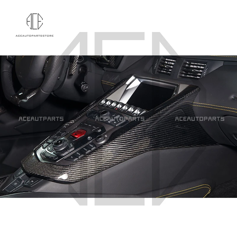 Real Dry Carbon Fiber Car Center Console Cover Trim For Lamborghini Aventador LP700 720 750 SVJ 2011-2021