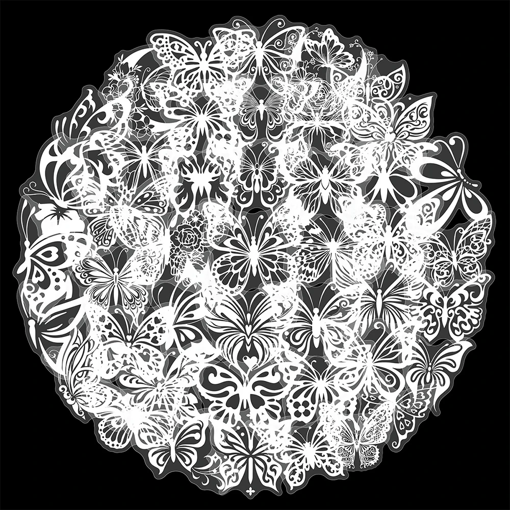 10/30/50pcs INS Style White Cute Butterfly Stickers Aesthetic Decoration Decals DIY Guitar Notebook Transparent Graffiti Sticker