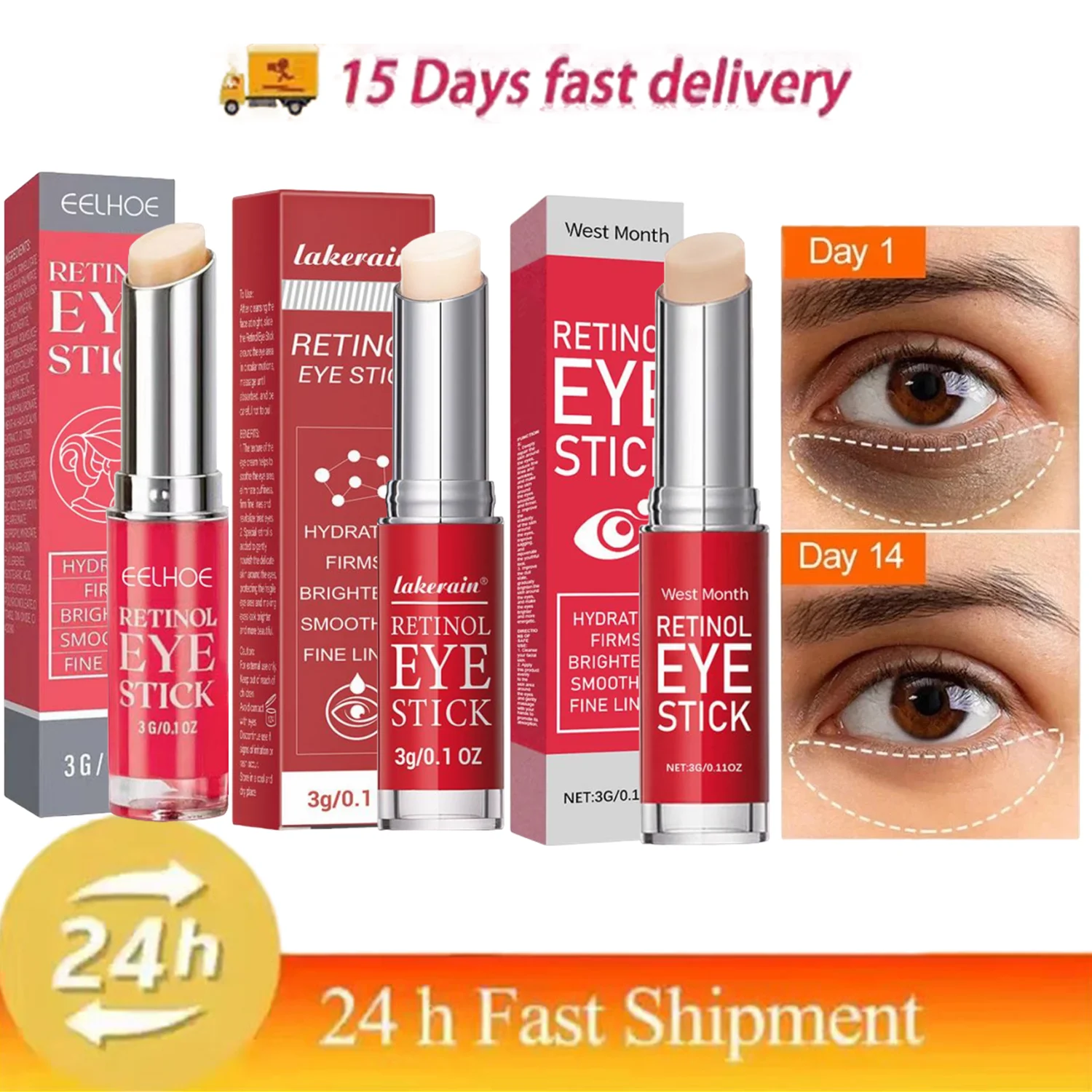 

Eelhoe Retinol Eye Cream Lightening Dark Circles Firming Skin Instant Eye Repair Serum Stick for Women Eyes skin Care product