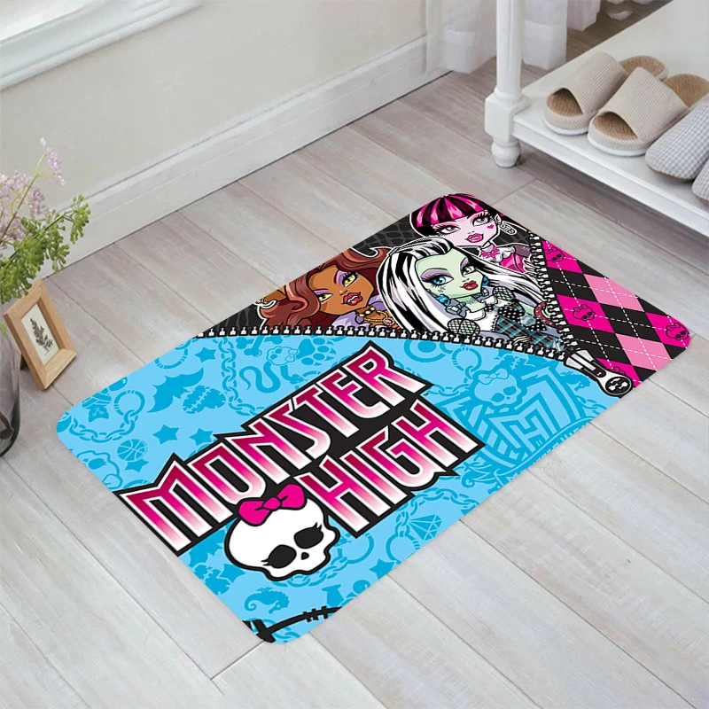 M-Monster Cartoon High Floor Mat Doormat Entrance Door Room Rugs Balcony Home Carpets Kitchen Carpet Foot Rug Mats Bathroom Bath