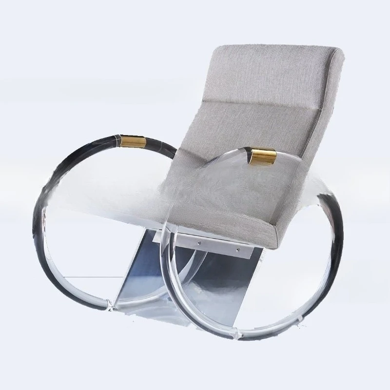Transparent Internet celebrity chair Outdoor single rocking chair Living room balcony DIY chair Leisure