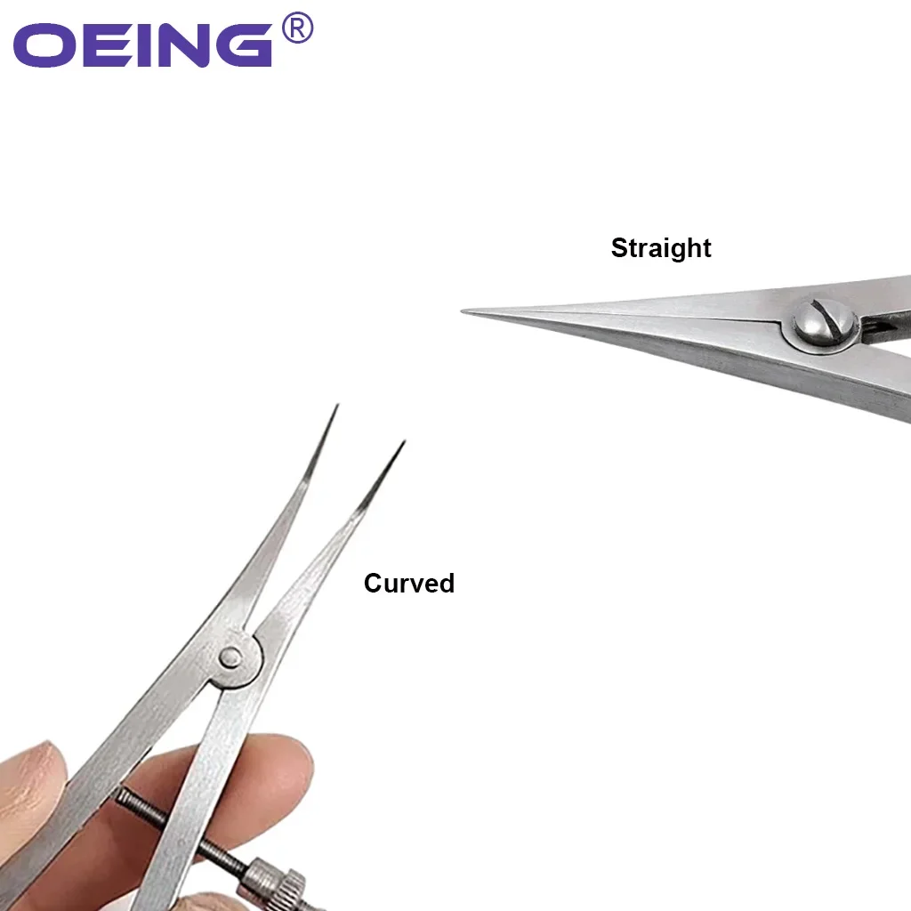 OEING 1Pc Dental Implant Bone Caliper  Straight Curved Head Surgical Rulers  Pitch Ruler  Stainless Steel Measuring Tools