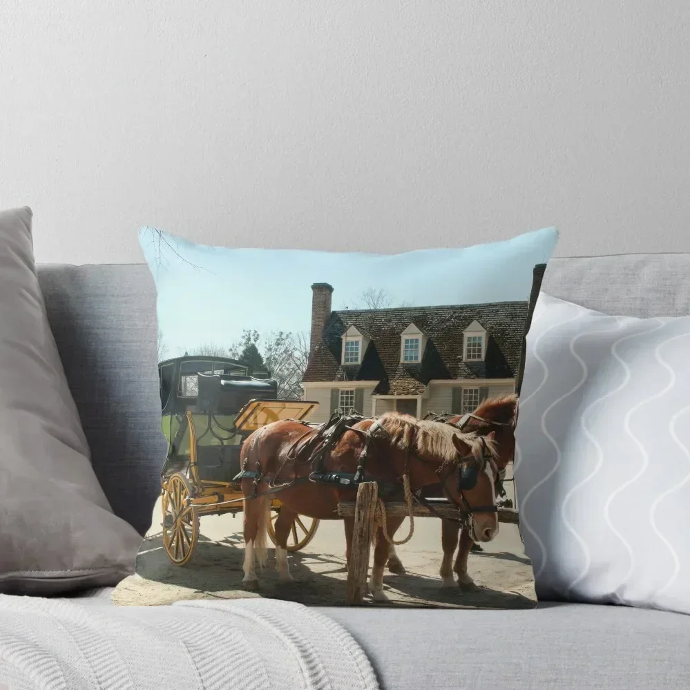 

horses and carriage Throw Pillow christmas cushions covers luxury sofa pillows Cushions Home Decor Plaid Sofa pillow