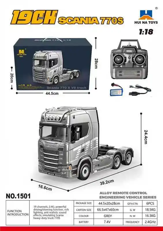 Remote control engineering car Huina Scania 770S trailer head