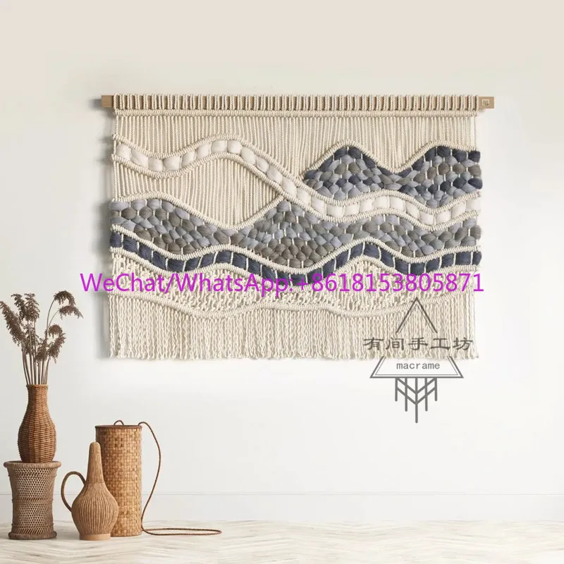 Nordic hand-woven tapestries Icelandic wool sponge bedroom sofa porch homestay decoration