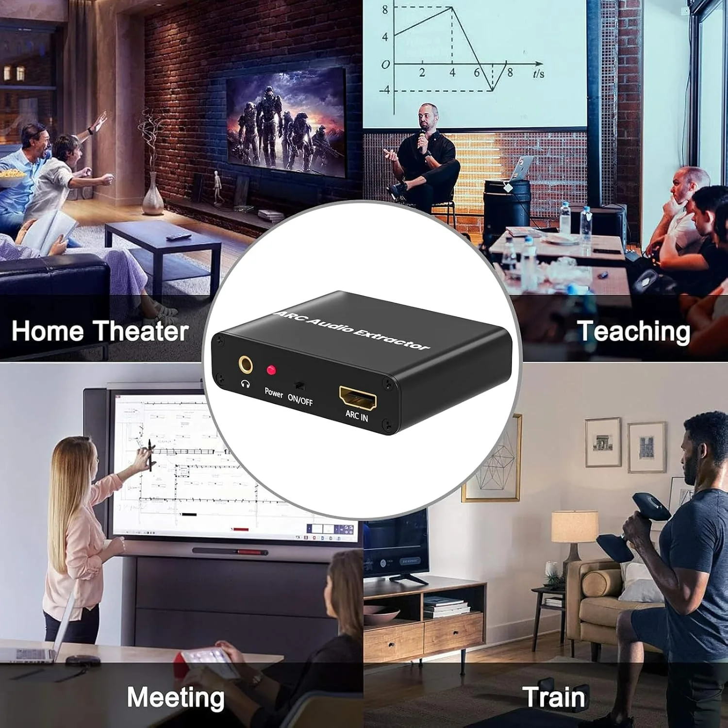 192KHz ARC Audio Extractor HDMI-compatible ARC to Optical Coaxial RCA 3.5mm Jack Converter for HDTV Speaker Soundbar Headphone - Image 5
