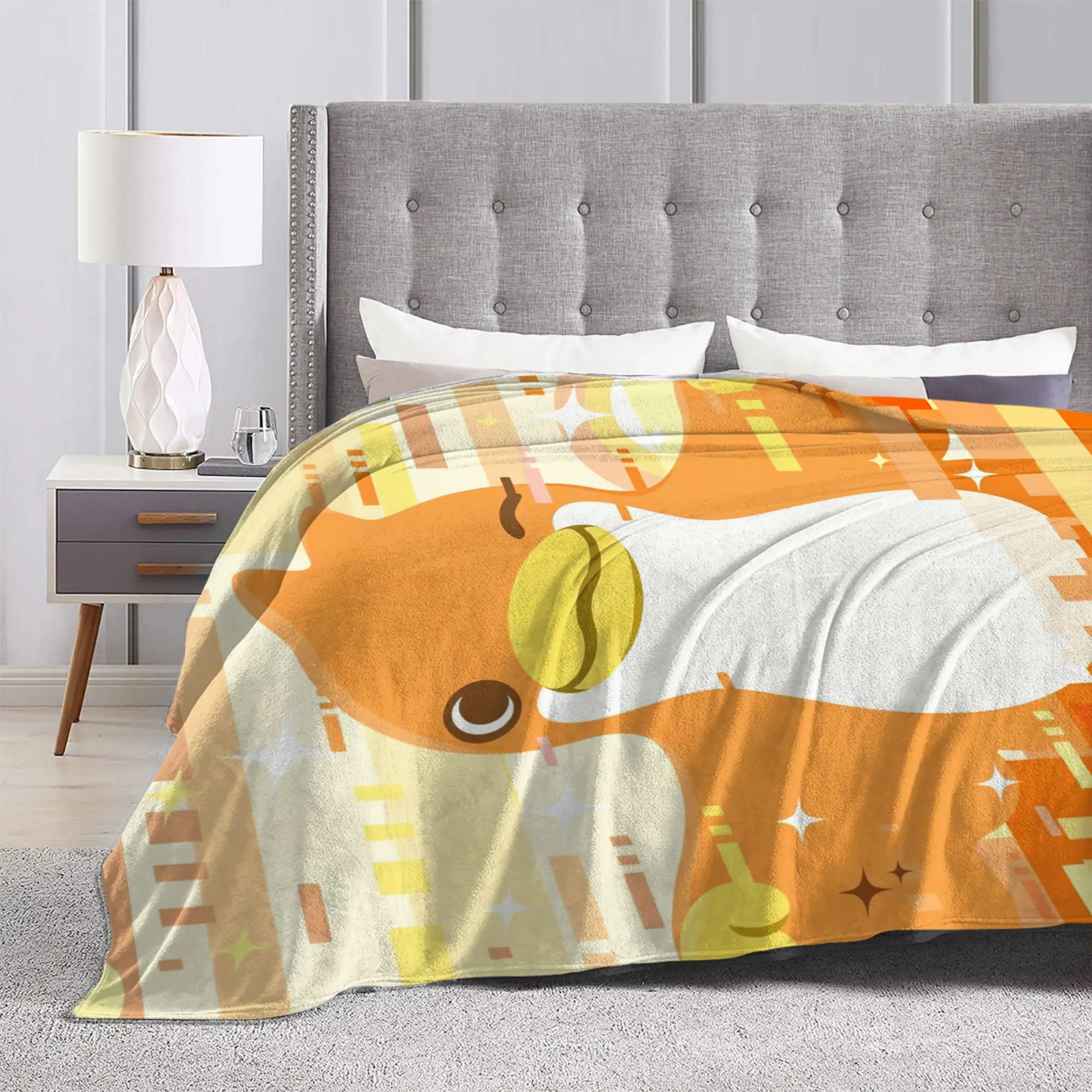 Chibi Monster Raids Again Flannel Blankets Anime Fashion Throw Blanket for Home Hotel Sofa  125*100cm Quilt