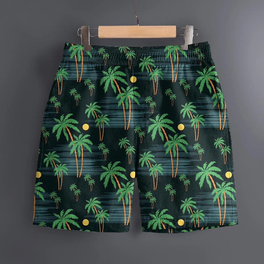 

Men's Hawaiian 3D Coconut Tree Pattern Beach Shorts Quick Dry Outdoor Leisure Sports Shorts Fashion Men's Shorts