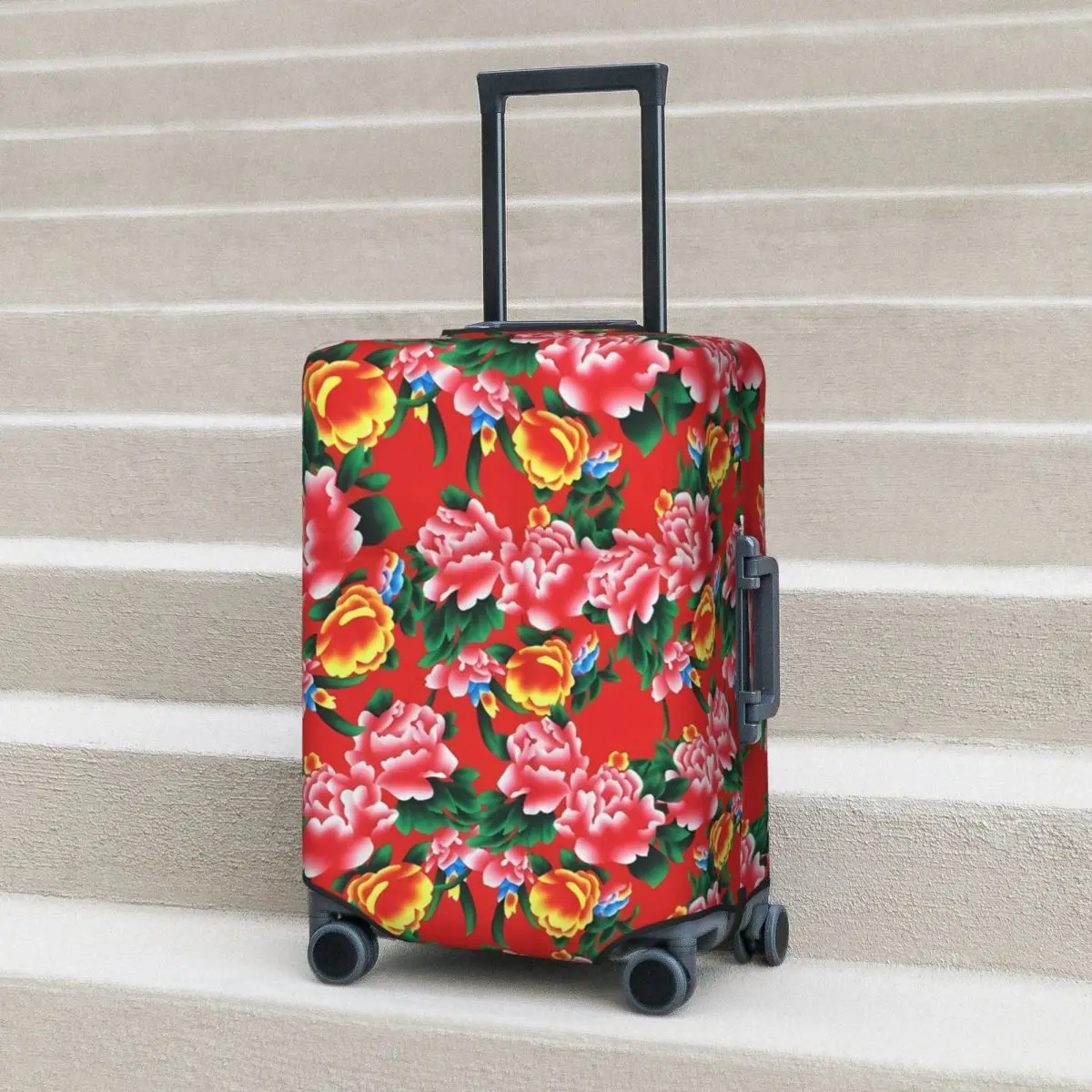 Botanical Flower Suitcase Cover Plant Dongbei Vacation Travel Elastic Luggage Accesories Protector Christmas Gift