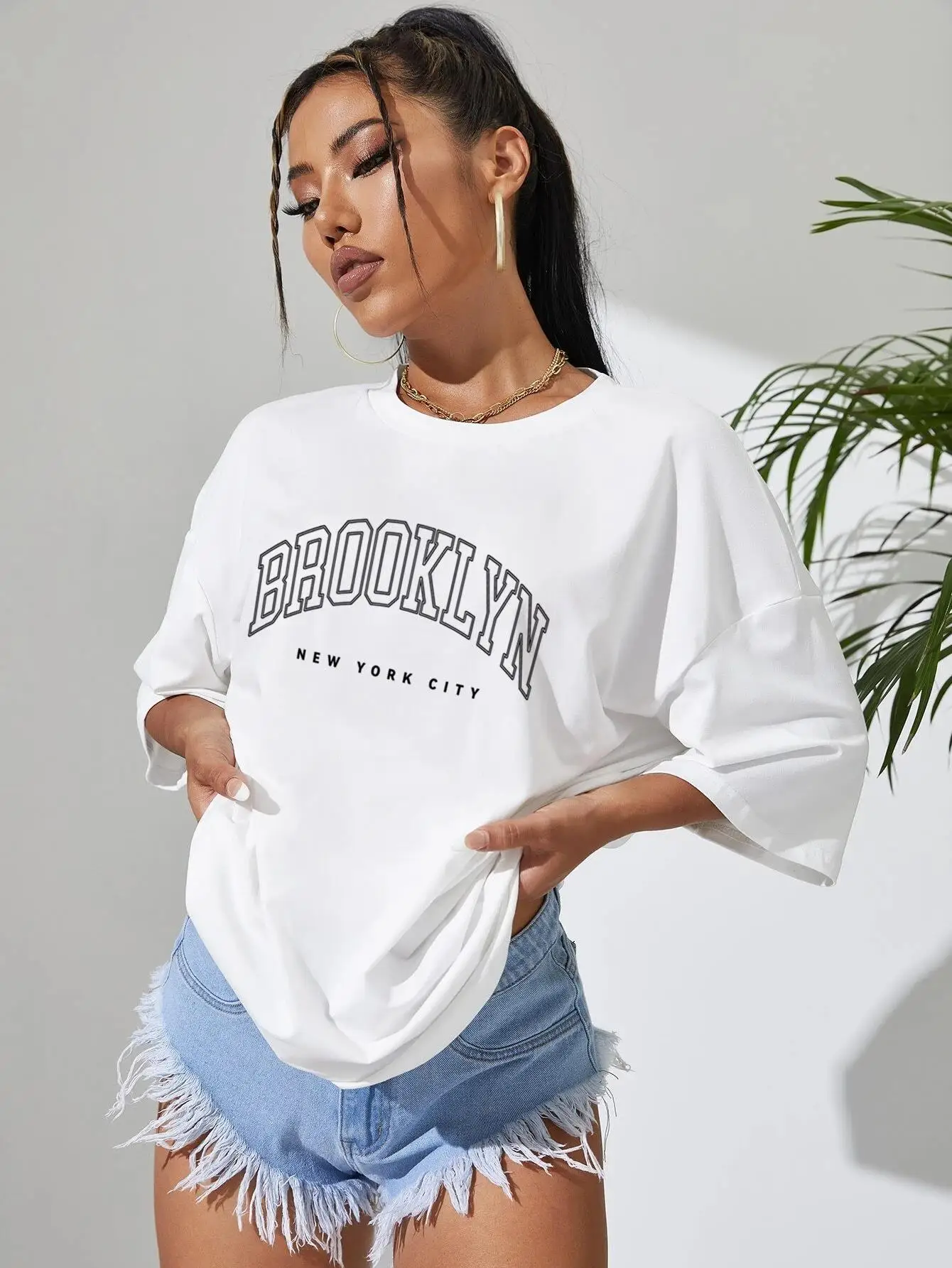 Brooklyn, New York City Printed Tshirts Women Fashion Cotton Comfortable Tops O-Neck Casual Tee Shirtsummer Sports T-Shirts