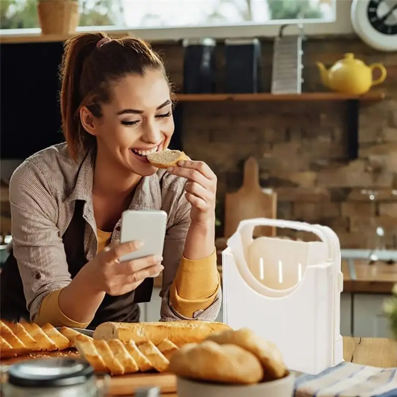 ABFS Bread Slicer, Foldable Bread Toast Slicer Sandwich Toast Slicing Machine- Quick and Safe Evenly Slicing Kitchen