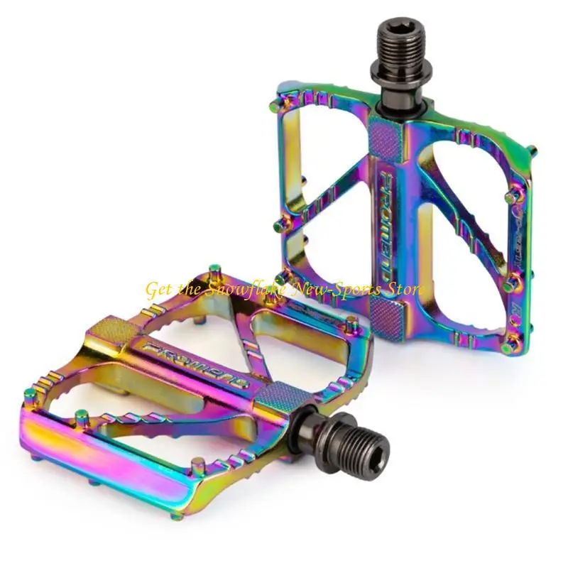 1 Paar Ultraleichte Rutschfeste Flachpedale für Straßen- und Mountainbikes, Aluminiumlegierung, 3 Gedichtete Lager, CNC-Pedal für MTB-Fahrräder – Detail 7