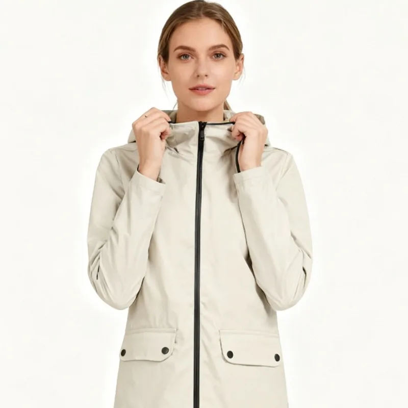 

Легкая женская ветрозащитная куртка, ветровка на молнии с капюшоном — тонкий уличный слой для Breezy Days и Active Lifestyles