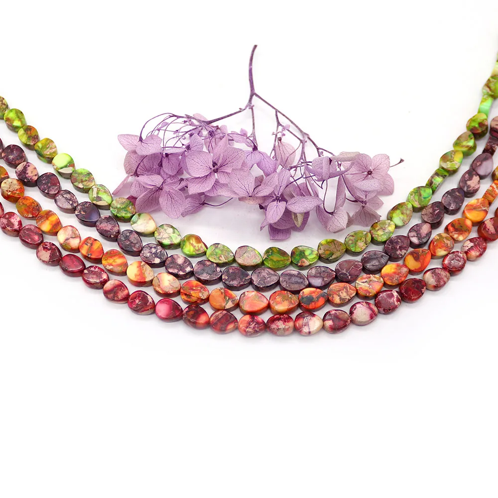 Classic Vintage Teardrop-Shaped Imperial Stone Beads 6x8mm Synthetic Semi-Precious Stone Straight Hole DIY Components 1 Strand