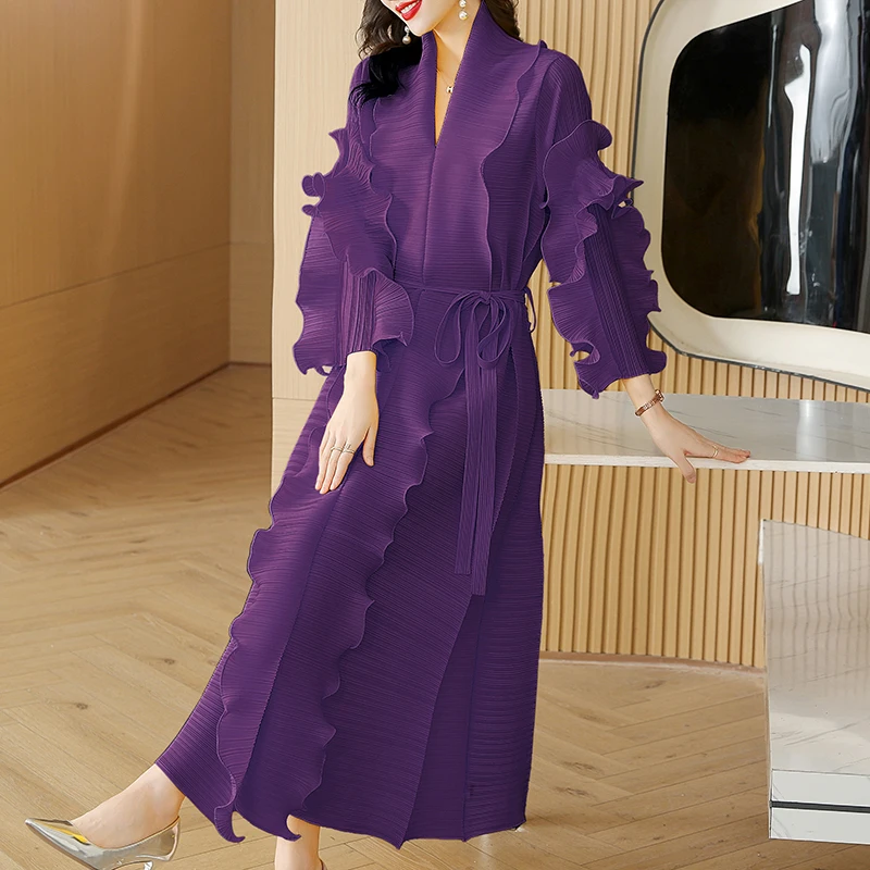 

SuperAen Spring 2024 New Style Wear Women's Ruffled Long Sleeve Ruffled High Streak Boutique Dresses