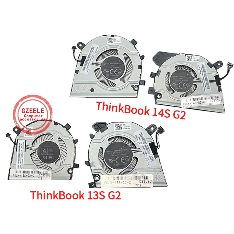 

Вентилятор процессора и графического процессора ноутбука для Lenovo ThinkBook 13S 14S G2 G3 ARE ACN ITL K4-ITL K3-ITL K3-ACN охлаждающий вентилятор