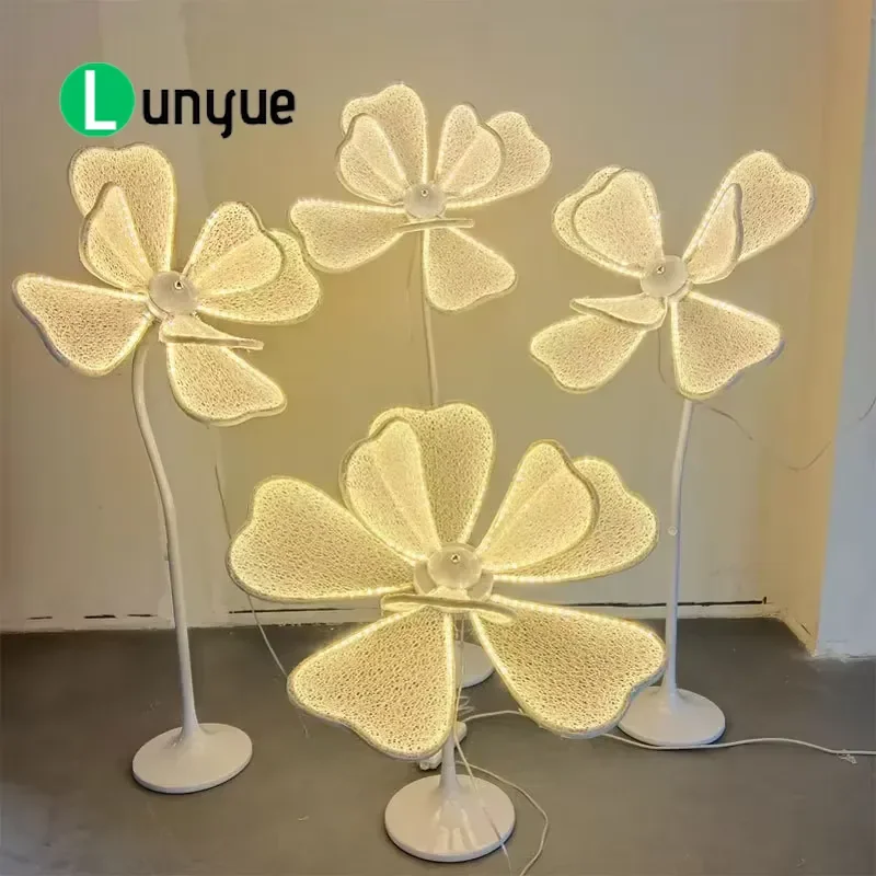 LED Luminous Peony Flower Light Strip Wedding Props Petal Road Guide Decoration for Aisle Ceremony Party Venue Atmosphere