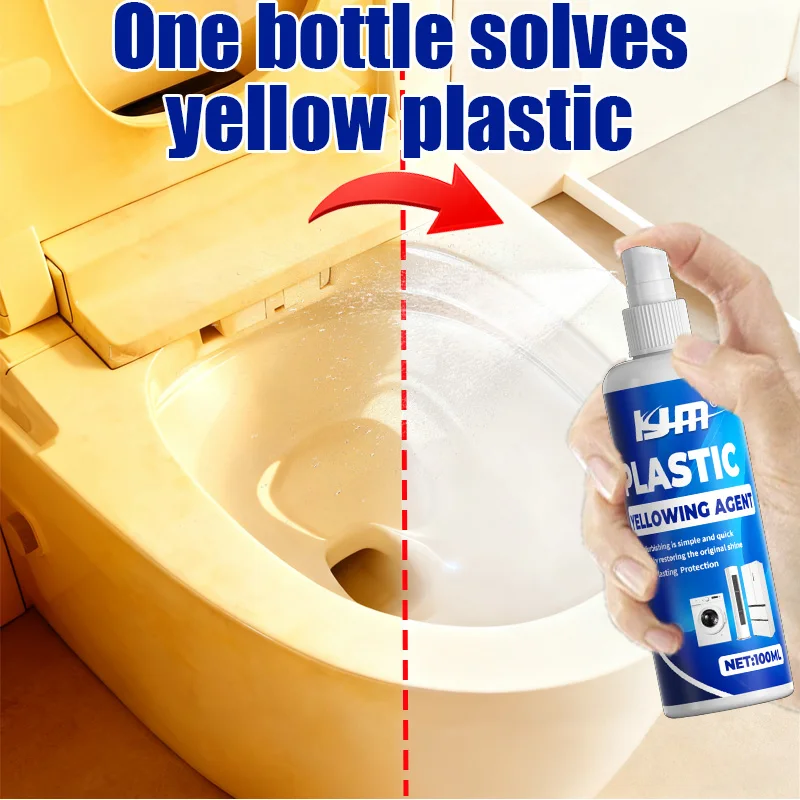 Plastic Yellowing Remover Liquid,Strong Formula Removes Oxidation,Restores Dull Surfaces,Safe for PVC Abs PP,Easy Spray Head Use
