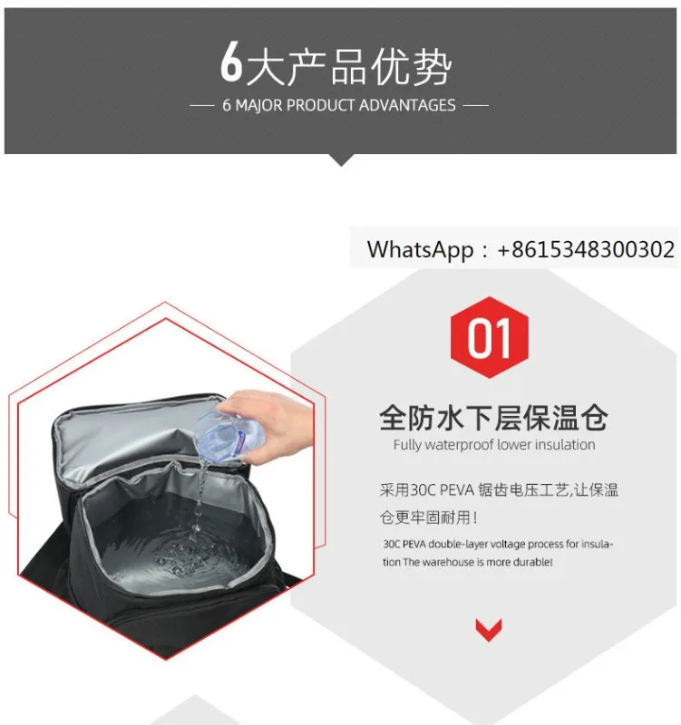 Outdoor Wat-erproof Pi-cnic Lunch Backpack Double-Layer Insulated Cam-ping Cooler B-ag