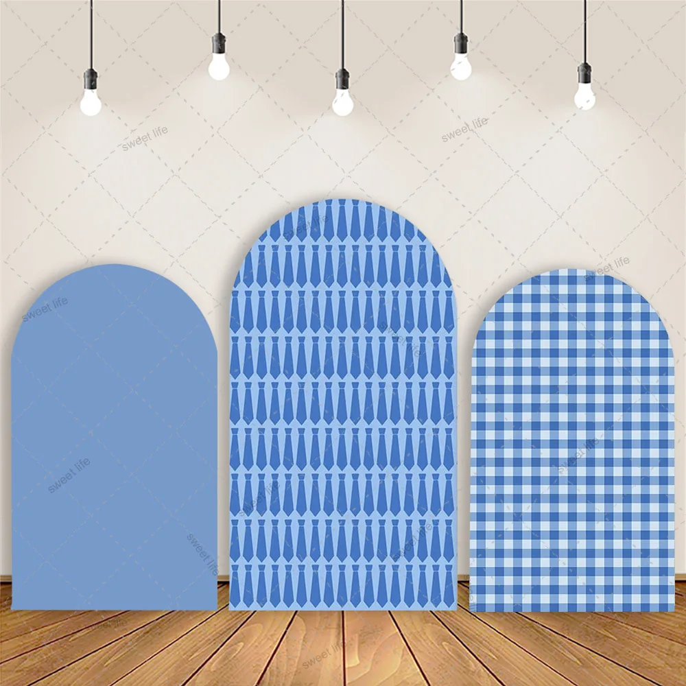 

Boys Birthday Arch Backdrop Covers Boss Blue Party Bow Ties Arches Baby Shower Background Decorations
