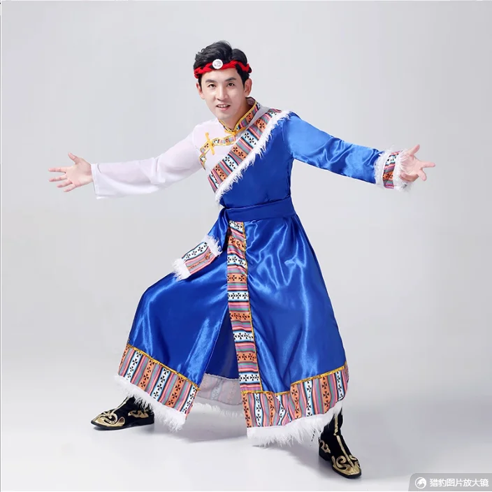 

Tibetan Clothing, Men's Tibetan Robes, Ethnic Minority Dance Performance Costumes
