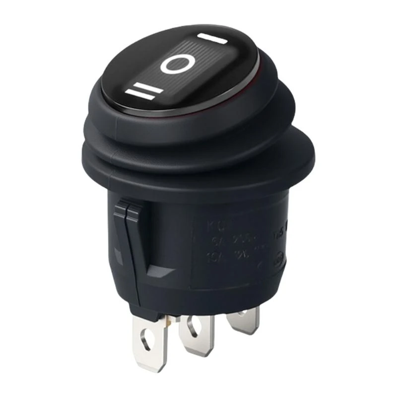  Multifunction  Round Rocker Switches 3 Pin 3 Position without Light Plastic Switches for Kitchen Appliances & Outdoor Equipment