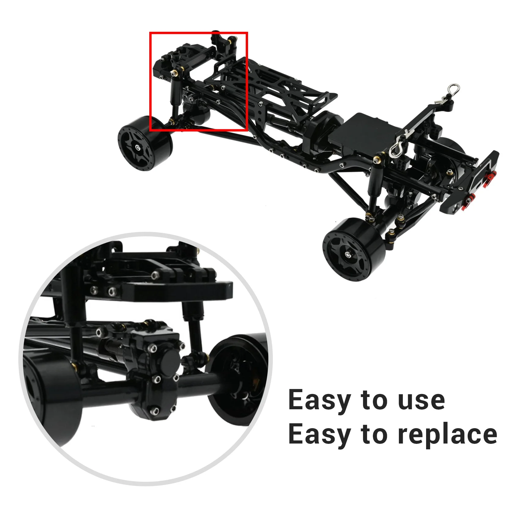 Metalen Achteras Truss Bovenste Link Mount Base voor Axiale SCX24 90081 C10 1/24 RC Crawler Auto Upgrade Onderdelen Accessoires,3