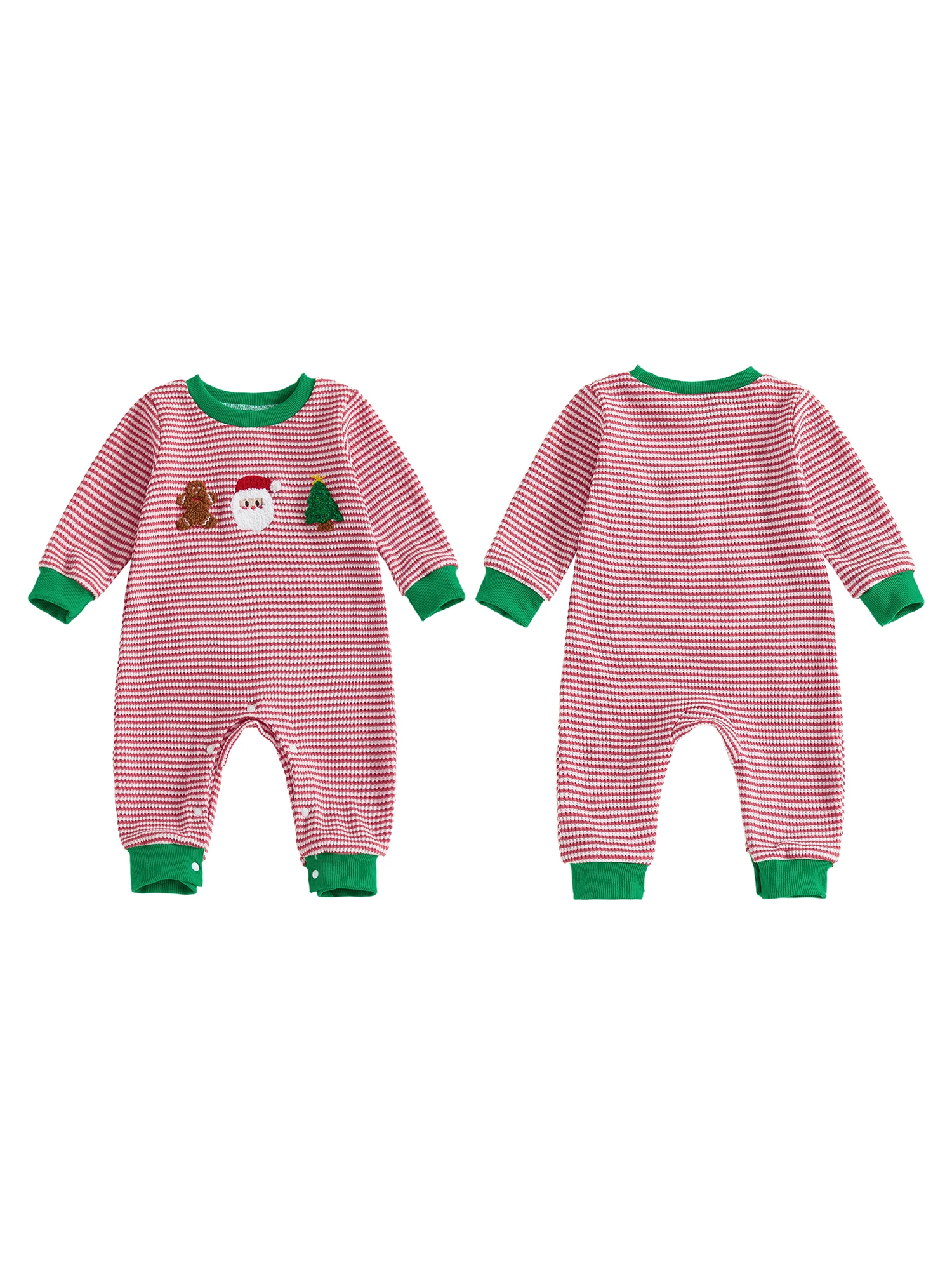 

Праздничный комбинезон для маленьких мальчиков в праздничную полоску и уютные длинные рукава — очаровательный рождественский комбинезон без ног для новорожденных