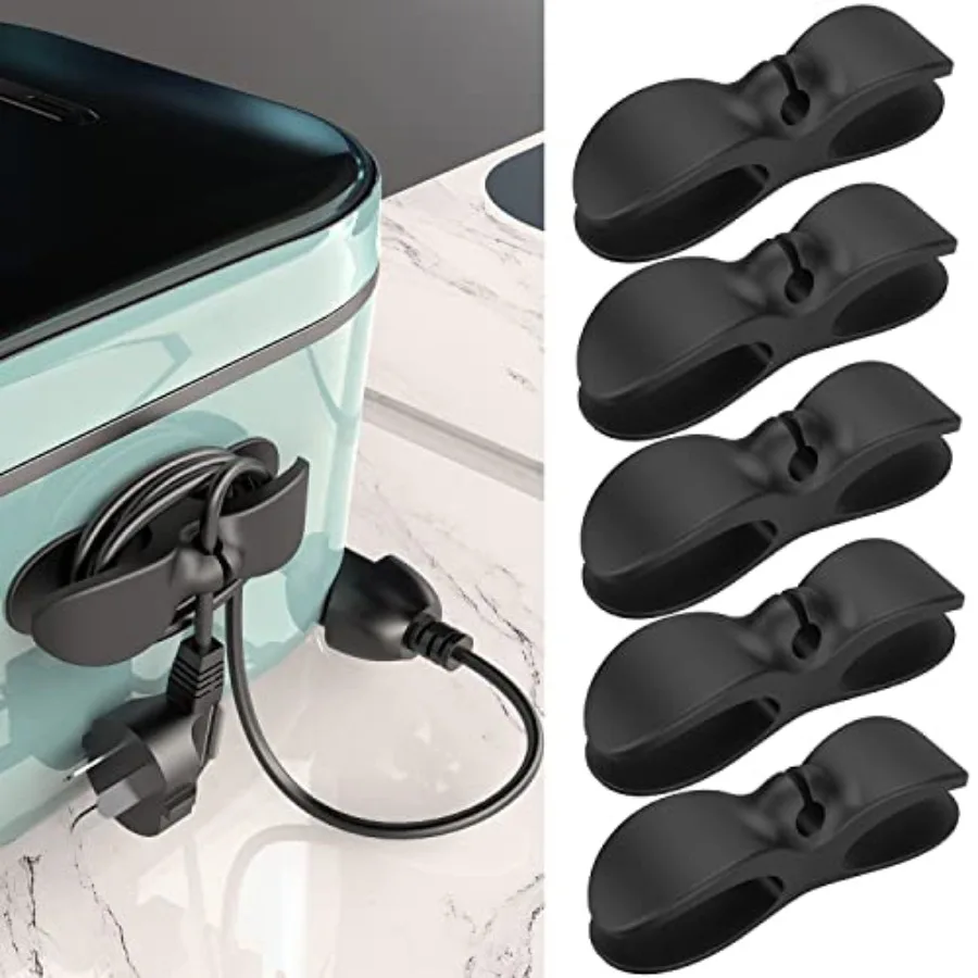 Cord Organizer for Appliances, 5 Pack Upgraded Cord Holder Cord Winder Stick Firmly on Kitchen Mixer, Blender, Coffee Maker, Pr