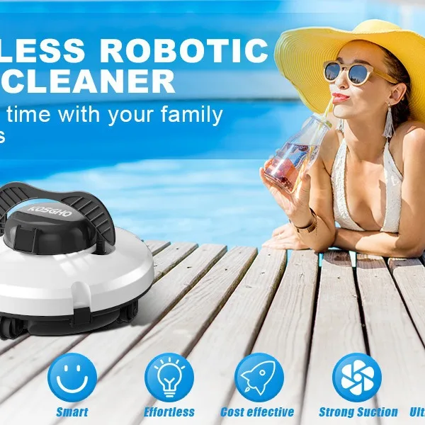 

Intelligent Machine Swimming Pool Bottom Water Automatic Wireless Pool Vacuum Cleaner Fish Pool Sewage Suction Cleaning