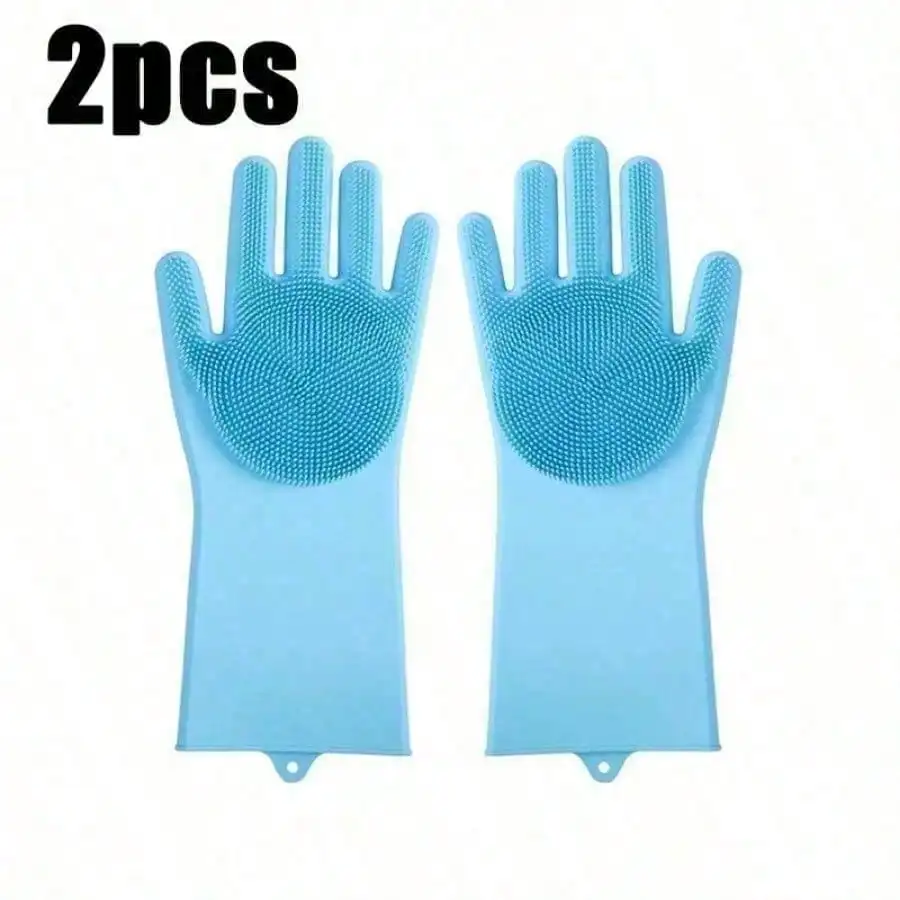 2PCS Pet Silica Gel Bathing Glove, Multi-Function Magic Heat Insulation Glove For Housework, Dishwashing And Cleaning SP260721142384796854979