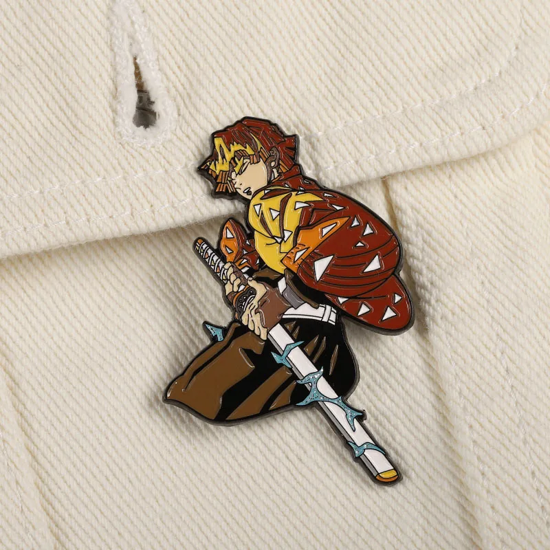 Demon and The Slayer Brooch 2025 Hot Cartoon Same Exquisite Enamel Pin Popular Cute Anime Periphery Lapel Badge Jewelry