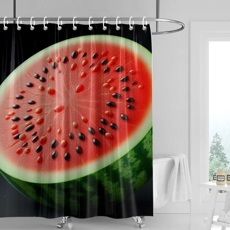 

Занавеска для душа сочный арбуз, моющаяся грязеотталкивающая насадка для душа, водонепроницаемая полиэстеровая занавеска для ванны для домашнего декора