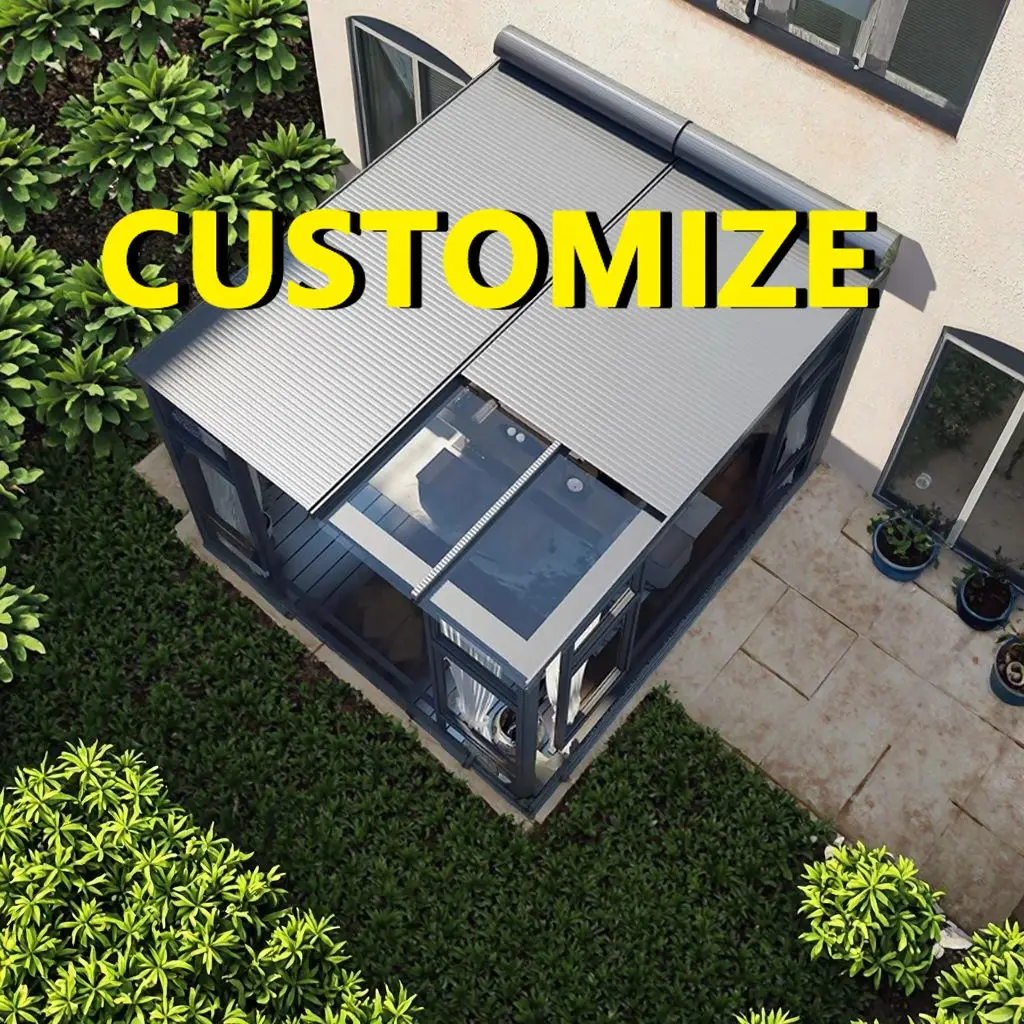 Any Size Custom 10 Year Warranty Aluminum Awning Lifetime Rust Free No Deformation Motor Auto Retractable Home Sunroom Canopy
