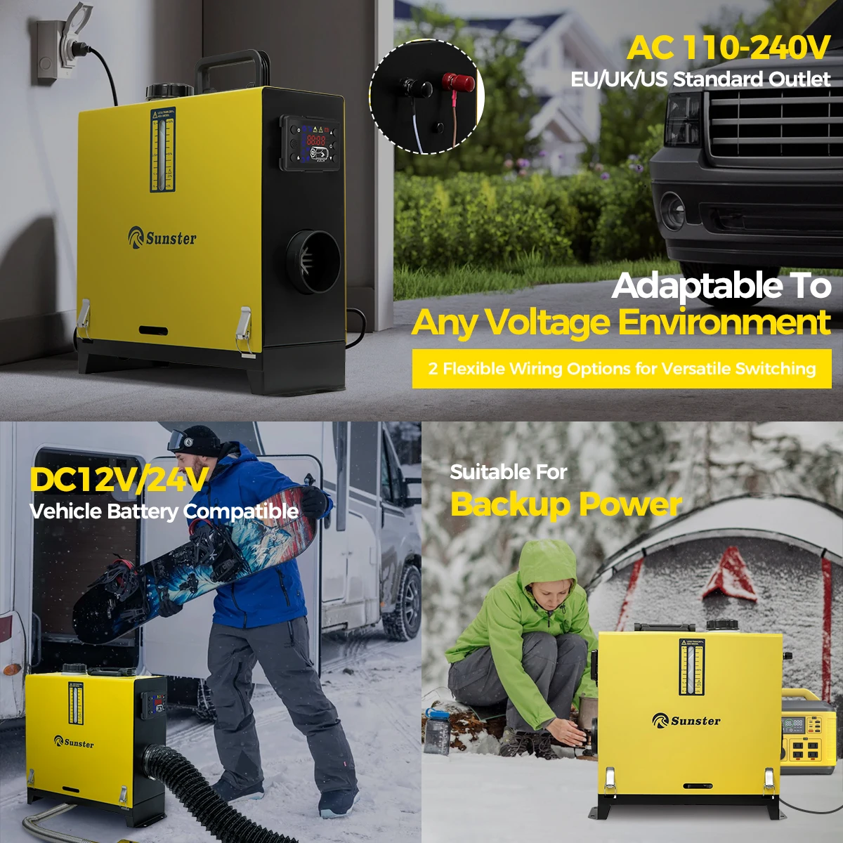 8KW Diesel Air Heater 12V 24V 110-240V With LCD Control Car Heater All-in-One with Remote Control Parking Air Heater for Car RV