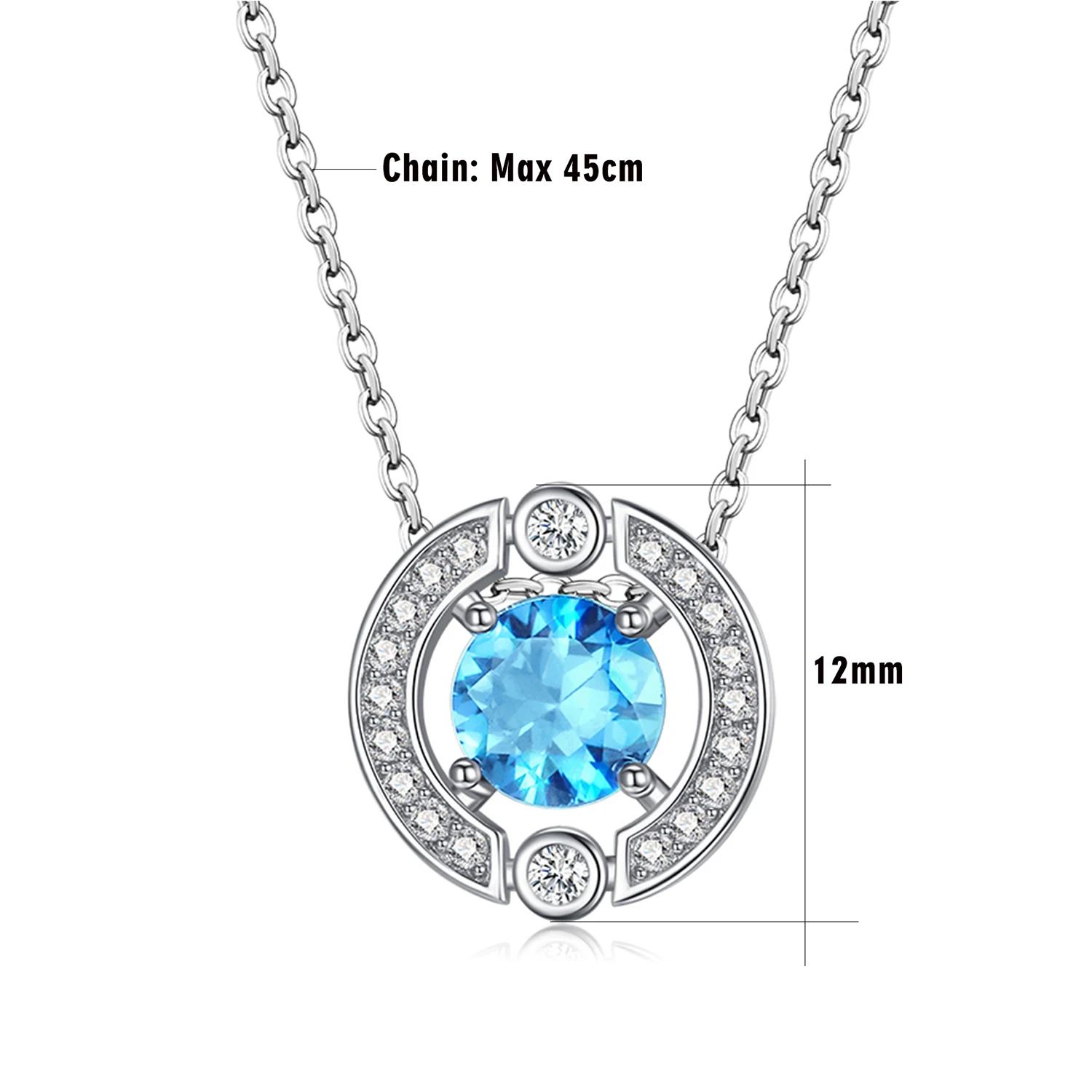 KALETINE Classic 925 Sterling Silver Necklace Women Designer Luxury Jewelry Bride Statement 12 Birthstone Necklace image 6