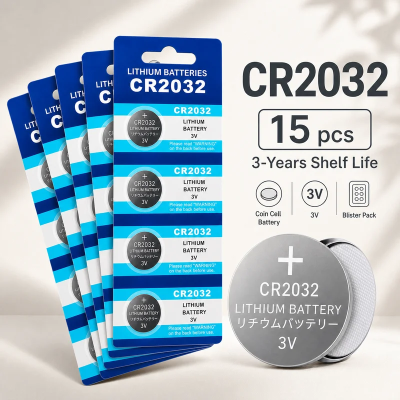 Coin Cell Battery CR2032 3V Lithium Button Cell, 2-60PCS for Watch, Toy, Calculator, Car Remote Control