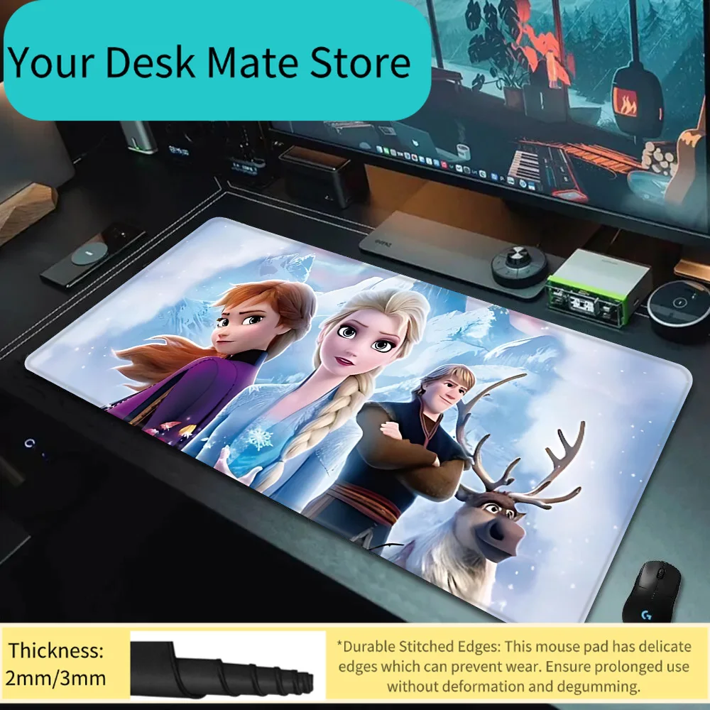 

Коврик для мыши с HD-печатью для геймеров и детей, нескользящий, с изображением принцессы Эльзы из «Холодного сердца», из искусственной кожи, большой размер, для клавиатуры и стола