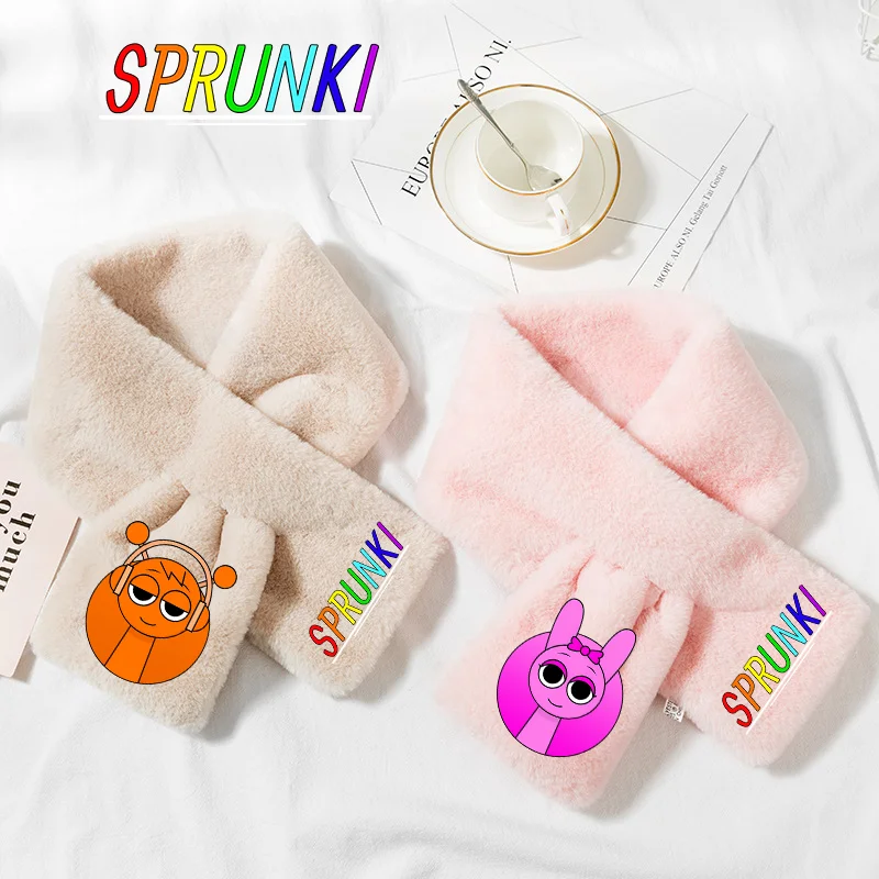 스프룽키 플러시 스카프 귀여운 게임 겨울 따뜻한 소녀 소년 목도리 두꺼운 패션 어린이 목도리 부드러운 아기 생일 선물