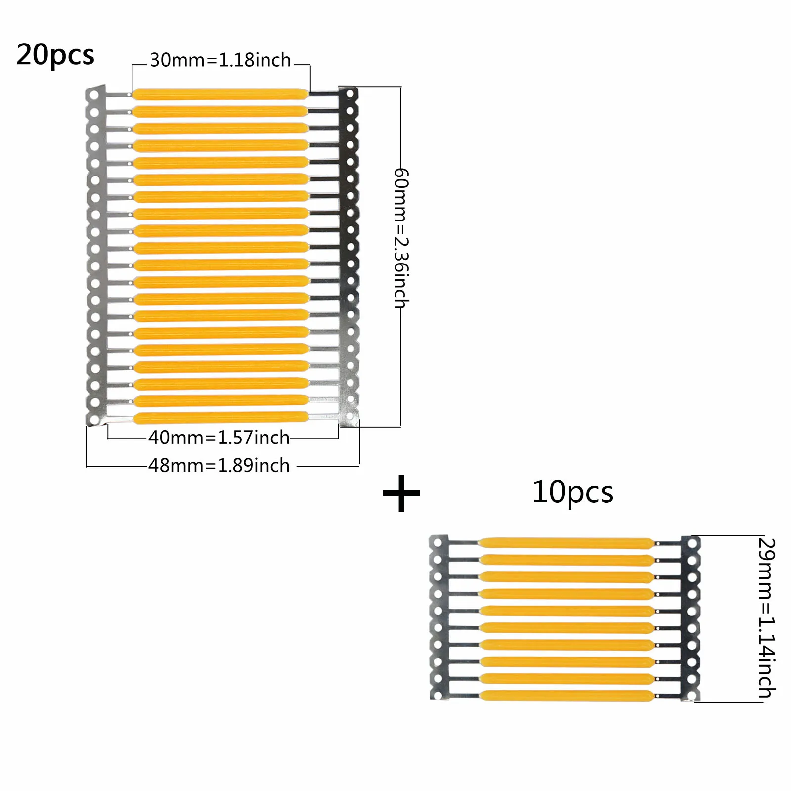 30PCS Filamenti Duri 2.8-3.2V 40mm 150mA Lampadina Filamenti Lampada Per Il FAI DA TE Riflettore Parti di Filamenti LED Chip Incandescen 2700K